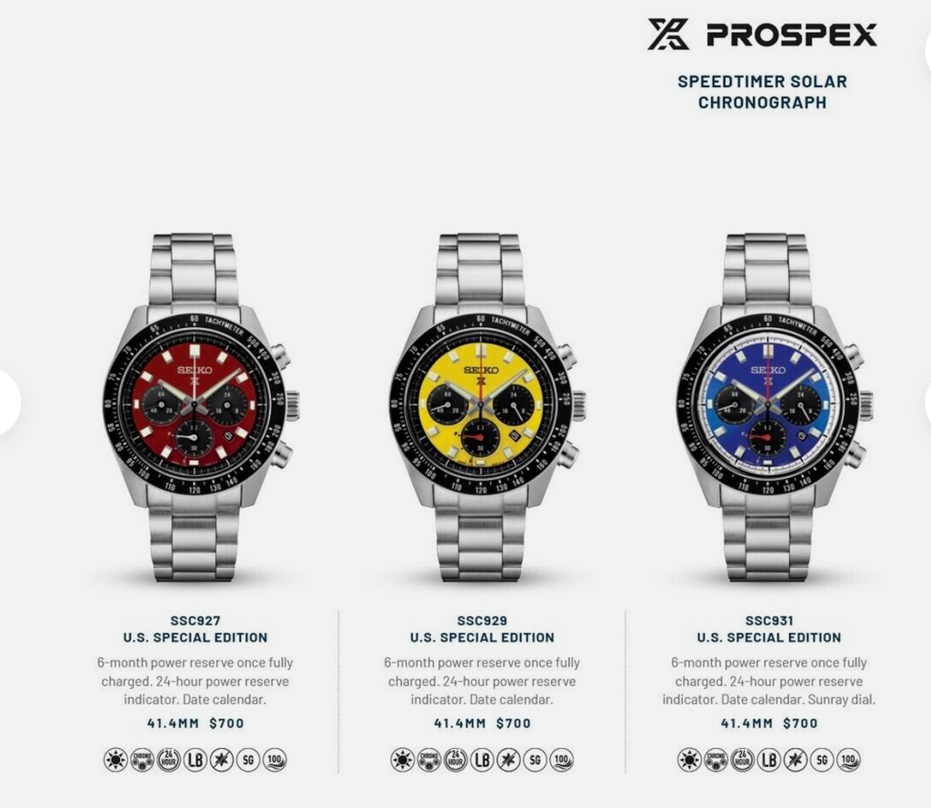 Seiko Speedtimer Solar US Special Edition Blue Dial Silver Steel Strap Watch for Men - SSC931 Buy Now By Seiko