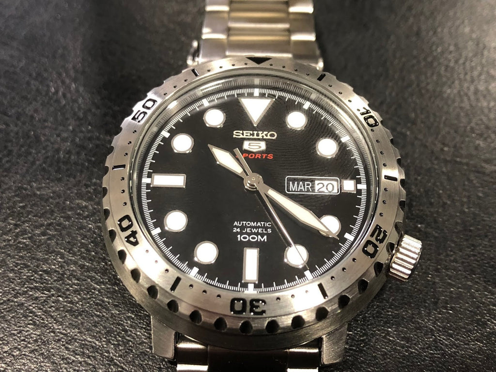 Seiko 5 Sports Automatic Black Dial Silver Steel Strap Watch for Men - SRPC61J1 Buy Now By Seiko