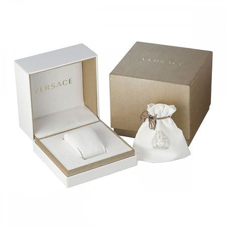 Versace V-Code Analog Turquoise Dial Two Tone Steel Strap Watch for Women - VE8I00524 Buy Now By Versace