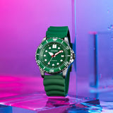Citizen Mechanical Automatic Green Dial Green Rubber Strap Watch for Men - NJ0129-10X Buy Now By Citizen