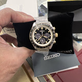 Seiko Prospex Speedtimer Solar Chronograph Black Dial Silver Steel Strap Watch for Men - SSC941 Buy Now By Seiko