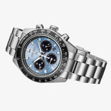 Seiko Prospex Speedtimer 41.4 Solar Chronograph Blue Dial Silver Steel Strap Watch for Men - SSC935