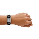 Emporio Armani Classic Crystals Silver Dial Black Leather Strap Watch for Women - AR11660 Buy Now By Emporio Armani