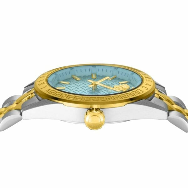 Versace V-Code Analog Turquoise Dial Two Tone Steel Strap Watch for Women - VE8I00524 Buy Now By Versace