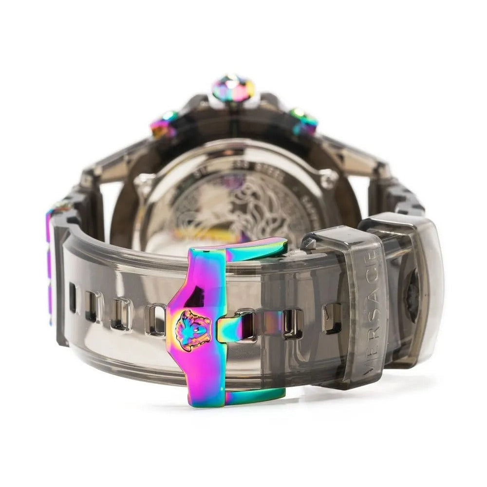 Versace Icon Active Chronograph Black Dial Grey Silicone Strap Watch for Men - VEZ701022 Buy Now By Versace