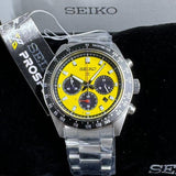 Seiko Prospex Speedtimer Solar Chronograph Yellow Dial Silver Steel Strap Watch for Men - SSC929 Buy Now By Seiko