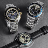 Seiko Prospex Speedtimer Solar Chronograph Black Dial Silver Steel Strap Watch for Men - SSC941 Buy Now By Seiko