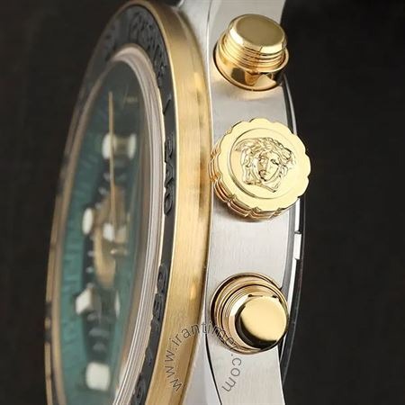 Versace Greca Dome Chronograph Green Dial Two Tone Steel Strap Watch for Men - VE6K00423 Buy Now By Versace