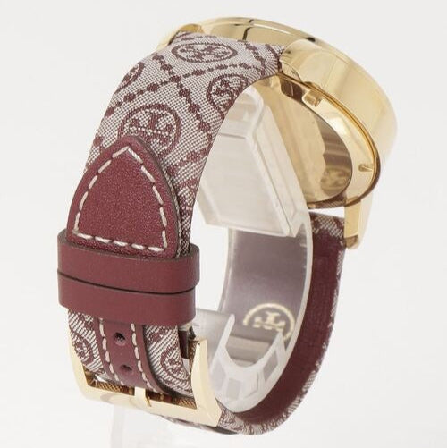 Tory Burch The Tory Chronograph White Dial Maroon Jacquard Strap Watch for Women - TBW1051 Buy Now By Tory Burch