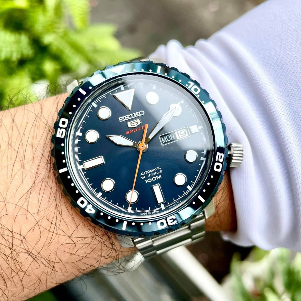 Seiko 5 Sports Automatic Blue Dial Silver Steel Strap Watch for Men - SRPC63J1 Buy Now By Seiko