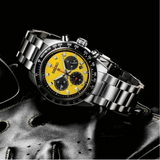 Seiko Prospex Speedtimer Solar Chronograph Yellow Dial Silver Steel Strap Watch for Men - SSC929 Buy Now By Seiko