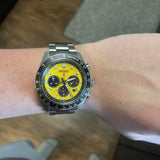 Seiko Prospex Speedtimer Solar Chronograph Yellow Dial Silver Steel Strap Watch for Men - SSC929 Buy Now By Seiko