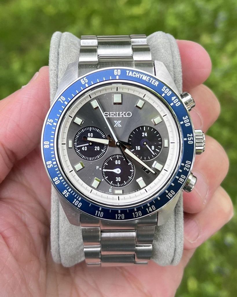 Seiko Prospex Speedtimer Solar Chronograph Grey Dial Silver Steel Strap Watch for Men - SSC939 Buy Now By Seiko