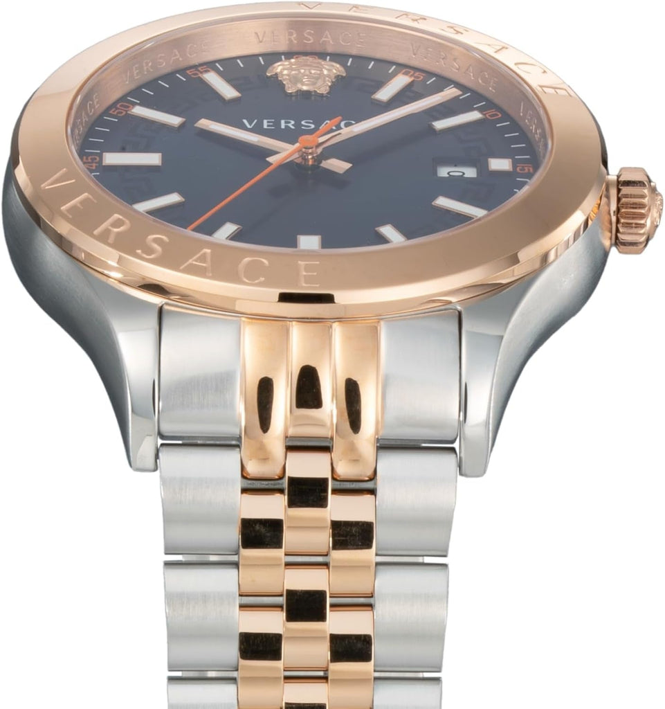 Versace Hellenyium Blue Dial Two Tone Steel Strap Watch for Men - VEVK01424 Buy Now By Versace