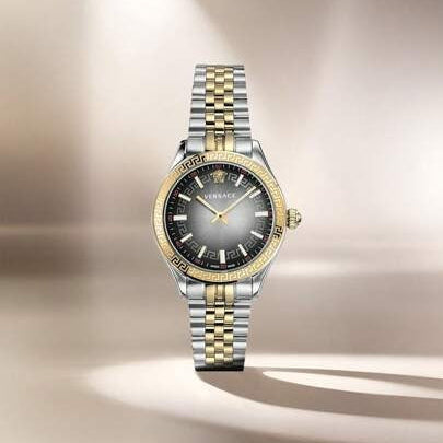 Versace Hellenyium Grey Dial Two Tone Steel Strap Watch for Women - VEHU00520 Buy Now By Versace