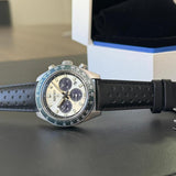 Seiko Prospex Speedtimer Solar Chronograph Ivory Dial Black Leather Strap Watch for Men - SSC943 Buy Now By Seiko