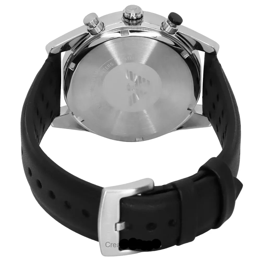 Emporio Armani Racer Chronograph Black Dial Black Leather Strap Watch for Men - AR11635 Buy Now By Emporio Armani