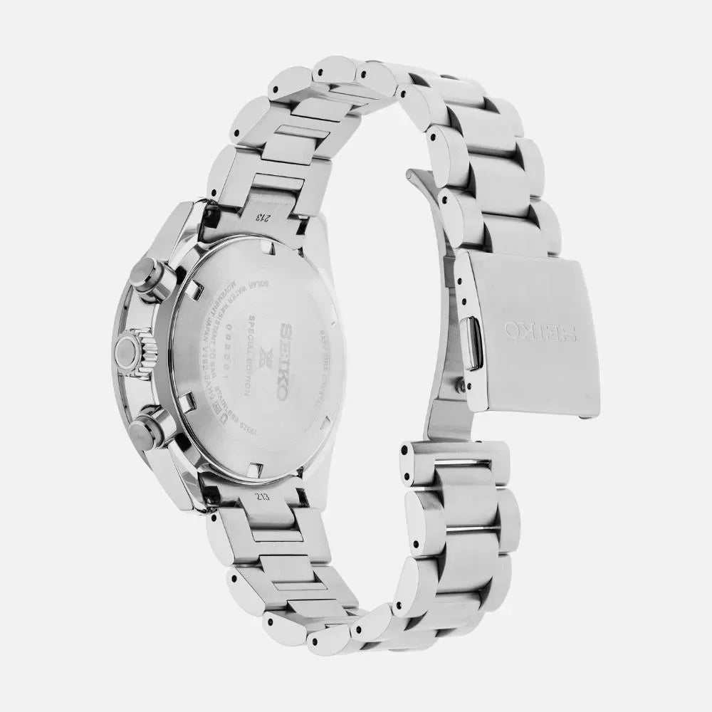 Seiko Speedtimer Solar US Special Edition Blue Dial Silver Steel Strap Watch for Men - SSC931 Buy Now By Seiko