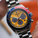 Seiko Prospex Solar Chronograph 1969 Re-interpretation Orange Dial Silver Steel Strap Watch for Men - SSC947 Buy Now By Seiko