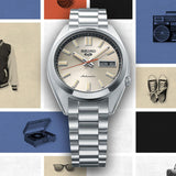 Seiko 5 Sports SNXS Series Automatic Beige Dial Silver Steel Strap Watch for Men - SRPK91K1 Buy Now By Seiko