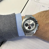 Seiko Prospex Speedtimer Solar Chronograph Silver Dial Silver Steel Strap Watch for Men - SSC911 Buy Now By Seiko