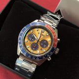 Seiko Prospex Solar Chronograph 1969 Re-interpretation Orange Dial Silver Steel Strap Watch for Men - SSC947 Buy Now By Seiko