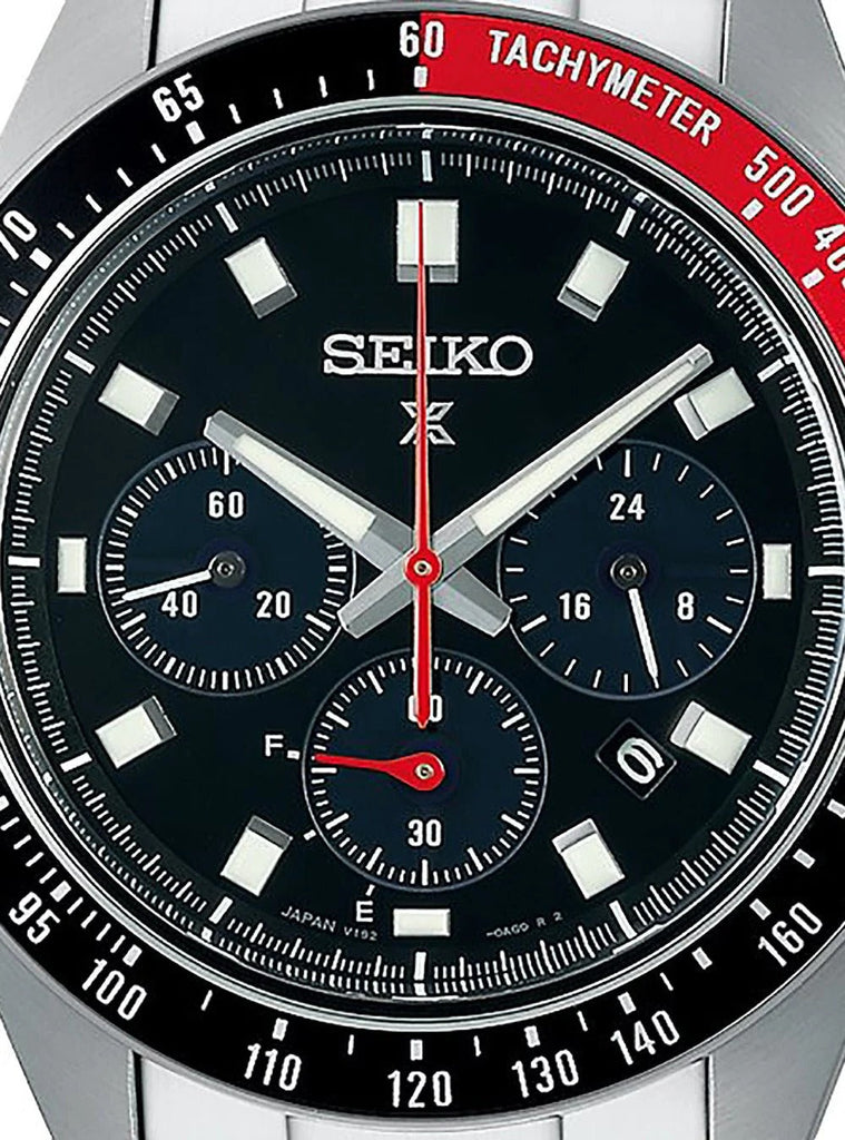 Seiko Prospex Speedtimer Solar Chronograph Black Dial Silver Steel Strap Watch for Men - SSC915 Buy Now By Seiko