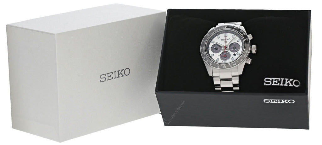 Seiko Prospex Speedtimer Solar Chronograph Silver Dial Silver Steel Strap Watch for Men - SSC911