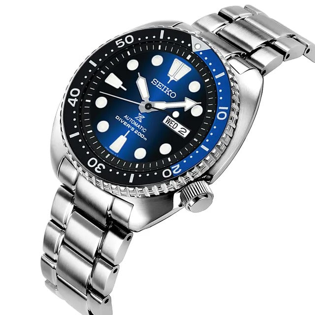 Seiko Prospex Deep Blue Batman Turtle Diver's Automatic Blue Dial Silver Steel Strap Watch for Men - SRPC25J1 Buy Now By Seiko