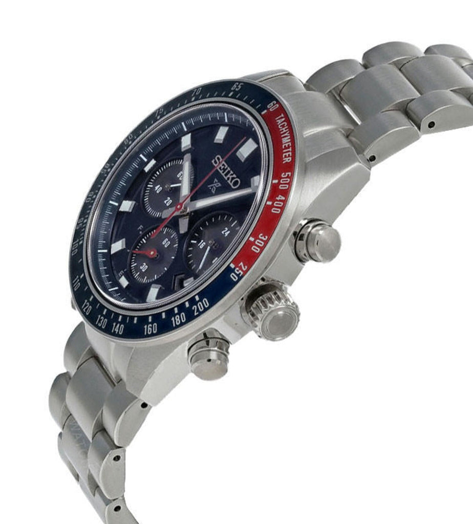Seiko Prospex Speedtimer Solar Chronograph Blue Dial Silver Steel Strap Watch for Men - SSC913 Buy Now By Seiko