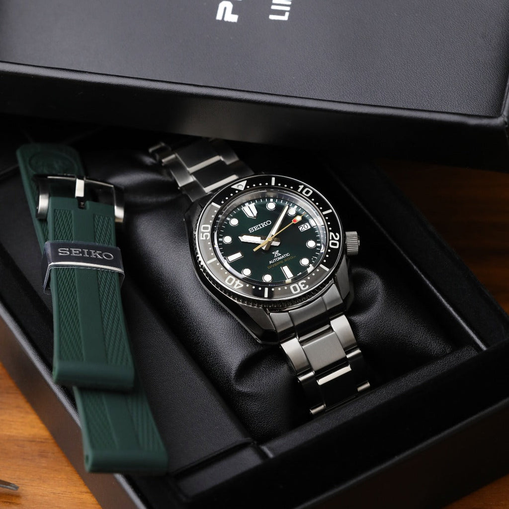 Seiko Prospex 140th Anniversary Limited Edition Automatic Scuba Divers Green Dial Silver Steel Strap Watch for Men - SPB207J1 Buy Now By Seiko