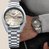 Seiko 5 Sports SNXS Series Automatic Beige Dial Silver Steel Strap Watch for Men - SRPK91K1 Buy Now By Seiko