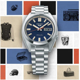 Seiko 5 Sports SNXS Automatic Blue Dial Silver Steel Strap Watch for Men - SRPK87K1
