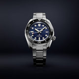 Seiko Prospex Marinemaster Automatic Scuba Divers Blue Dial Silver Steel Strap Watch for Men - SPB187J1