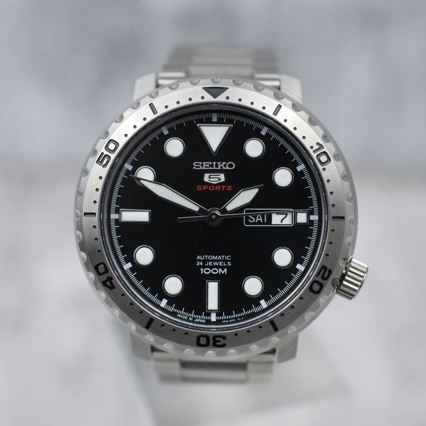 Seiko 5 Sports Automatic Black Dial Silver Steel Strap Watch for Men - SRPC61J1 Buy Now By Seiko