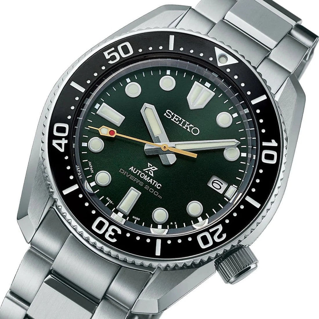 Seiko Prospex 140th Anniversary Limited Edition Automatic Scuba Divers Green Dial Silver Steel Strap Watch for Men - SPB207J1