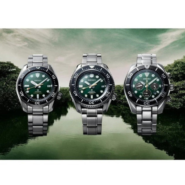 Seiko Prospex 140th Anniversary Limited Edition Automatic Scuba Divers Green Dial Silver Steel Strap Watch for Men - SPB207J1 Buy Now By Seiko