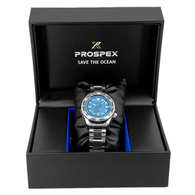 Seiko Prospex Glacier Save The Ocean Special Edition Automatic Blue Dial Silver Steel Strap Watch for Men - SPB299J1 Buy Now By Seiko