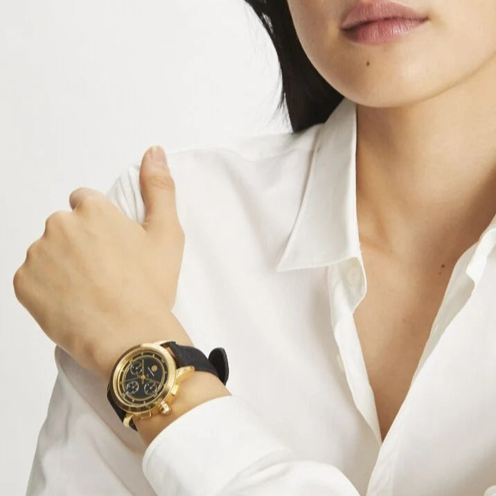 Tory Burch The Miller Chronograph Blue Dial Blue Jacquard Strap Watch for Women - TBW1038 Buy Now By Tory Burch