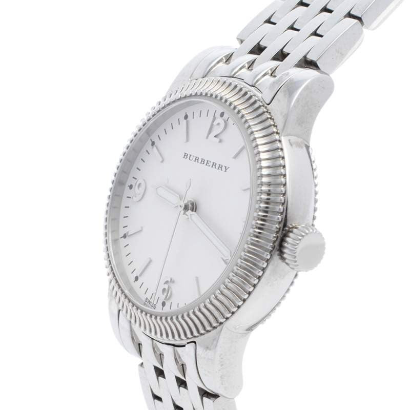 Burberry Utilitarian White Dial Silver Steel Strap Watch for Women - BU7856 Buy Now By Burberry