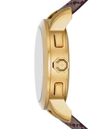 Tory Burch The Tory Chronograph White Dial Maroon Jacquard Strap Watch for Women - TBW1051 Buy Now By Tory Burch