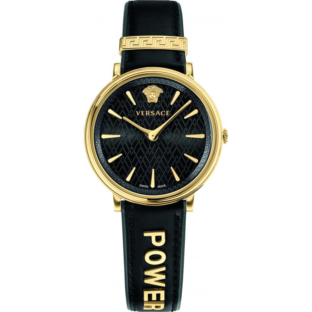 Versace V Circulus Quartz Black Dial Black Leather Strap Watch for Women - VBP12017 Buy Now By Versace