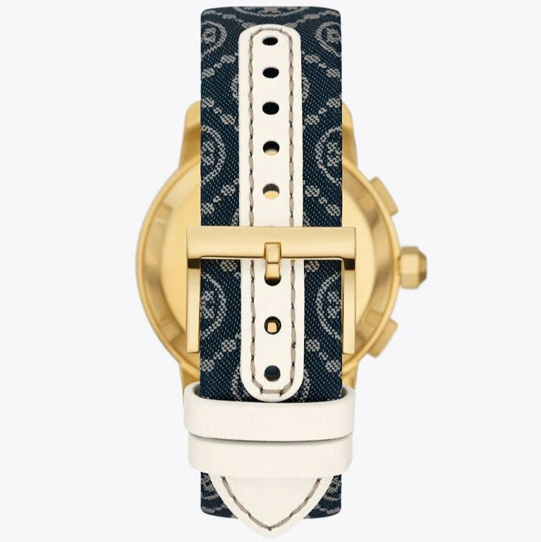 Tory Burch The Miller Chronograph Blue Dial Blue Jacquard Strap Watch for Women - TBW1038 Buy Now By Tory Burch