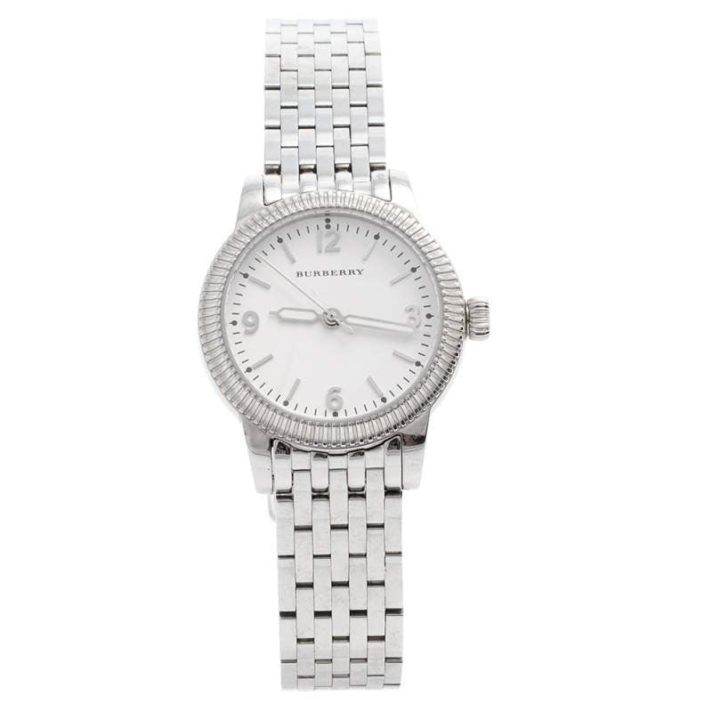 Burberry Utilitarian White Dial Silver Steel Strap Watch for Women - BU7856 Buy Now By Burberry