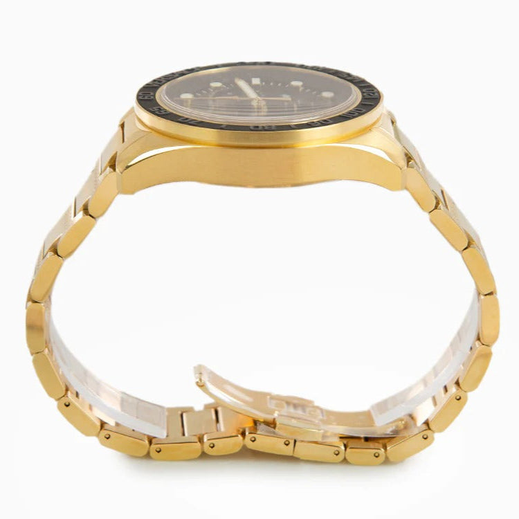 Versace Greca Dome Chronograph Black Dial Gold Steel Strap Watch for Men - VE6K00523 Buy Now By Versace