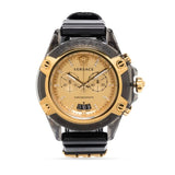 Versace Icon Active Chrono Gold Dial Black Silicone Strap Unisex Watch - VEZ701623 Buy Now By Versace