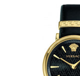 Versace V Circulus Quartz Black Dial Black Leather Strap Watch for Women - VBP12017 Buy Now By Versace