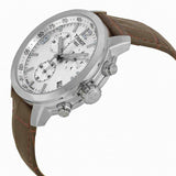 Tissot PRC 200 Chronograph Silver Dial Brown Leather Strap Watch For Men - T055.417.16.037.00 Buy Now By Tissot