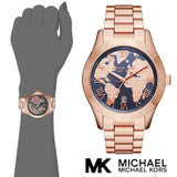 Michael Kors Layton Rose Gold Dial Rose Gold Steel Strap Watch for Women - MK6395 Buy Now By Michael Kors