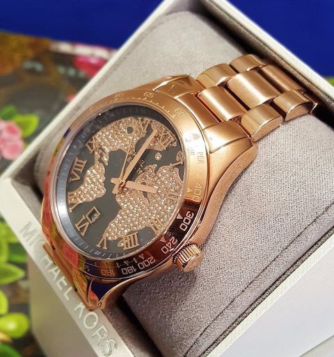 Michael Kors Layton Rose Gold Dial Rose Gold Steel Strap Watch for Women - MK6395 Buy Now By Michael Kors